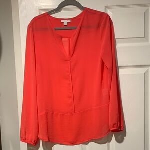 New York & Company Vibrant Red Blouse